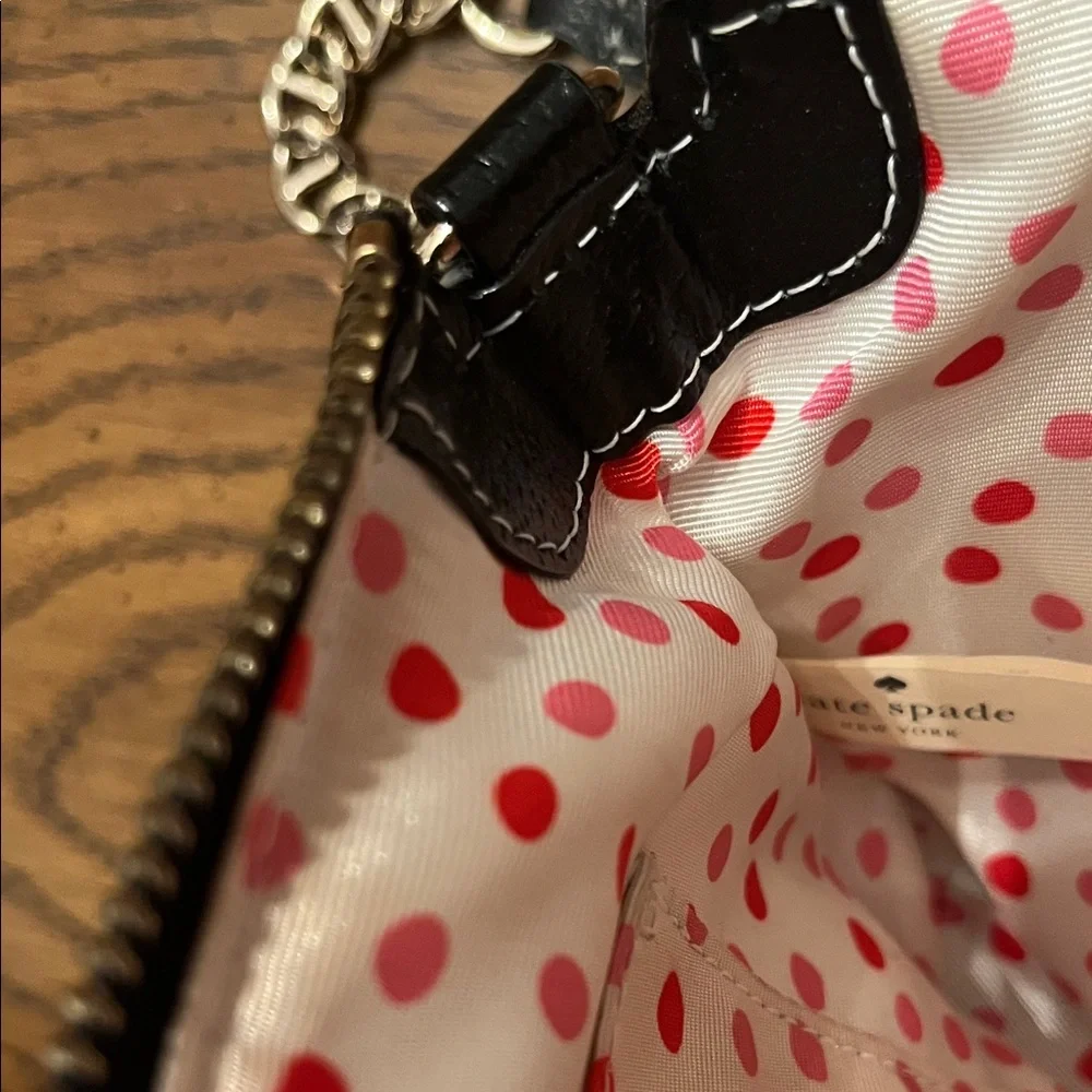 Kate Spade‎ Black Leather Zip Chain Baguette Bag